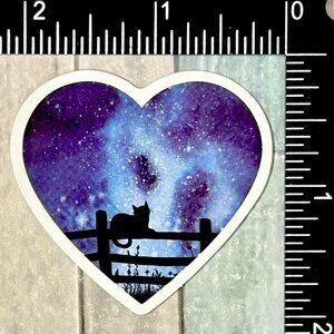 🌀10/$10🌀 Galaxy Kitty Cat Reusable Waterproof Vinyl Sticker Decal